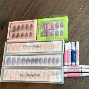 Glamnetic and Static Nails Press-On Nail Set - Pink and Nude